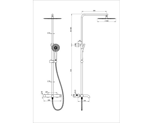 Душевая система Wonzon & Woghand Stick WW-88739017-CR цвет Хром