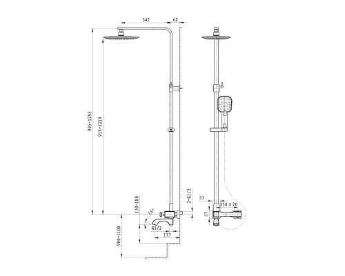 Душевая система Wonzon & Woghand Triumph WW-563601-CR цвет Хром