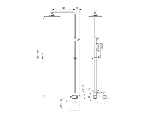 Душевая система Wonzon & Woghand Triumph WW-564601-CR цвет Хром