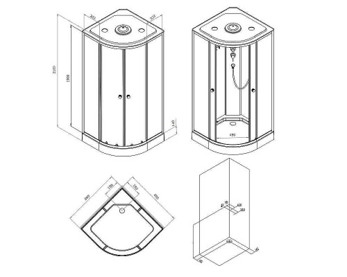 Душевая кабина AM.PM X-Joy 90х90 W94C-401-090MT без гидромассажа