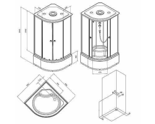 Душевая кабина AM.PM X-Joy 90х90 W94C-401A-090MT без гидромассажа