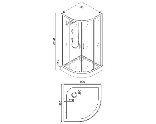 Душевая кабина Esbano ESE-90CR 90x90 ESKE90CR без гидромассажа