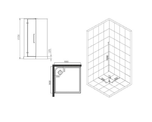 Душевая кабина Esbano Muse ESM-QUADRO-90 90х90 R ESKM90QDR с гидромассажем