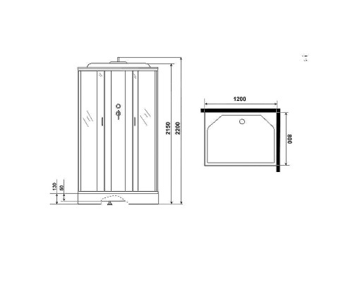Душевая кабина Niagara Classic 120х80 NG-43285-14QG с гидромассажем