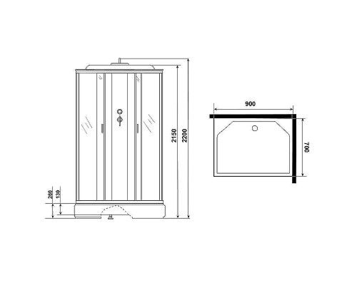 Душевая кабина Niagara Classic 90x70 NG-33974-14Q без гидромассажа