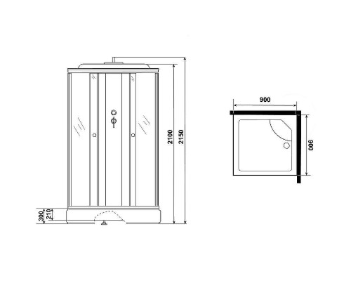 Душевая кабина Niagara Eco 90x90 E90/26Q/TN без гидромассажа