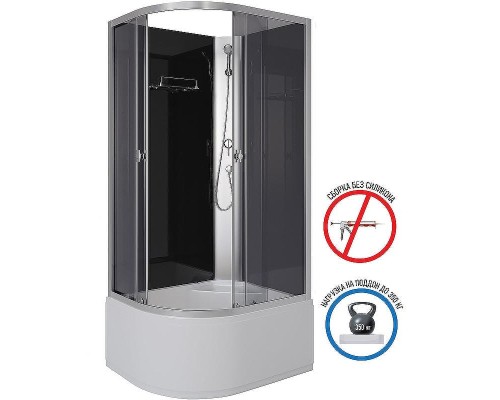 Душевая кабина Niagara Eco 100x80 R E100/80/40R/TN/BK без гидромассажа