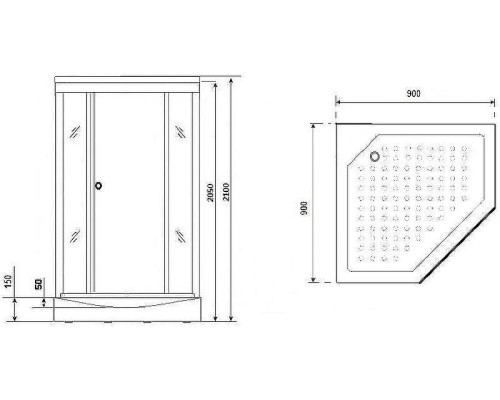 Душевая кабина Niagara Luxe 90x90 NG-7701DG без гидромассажа