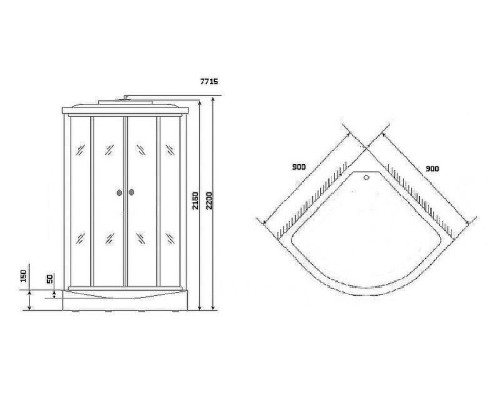 Душевая кабина Niagara Luxe 90x90 NG-7715W с гидромассажем