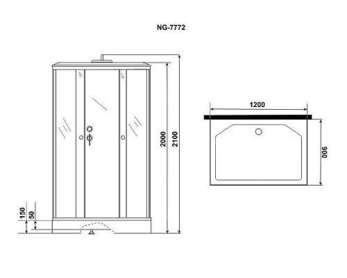 Душевая кабина Niagara Luxe 120x90 NG-7772QG без гидромассажа