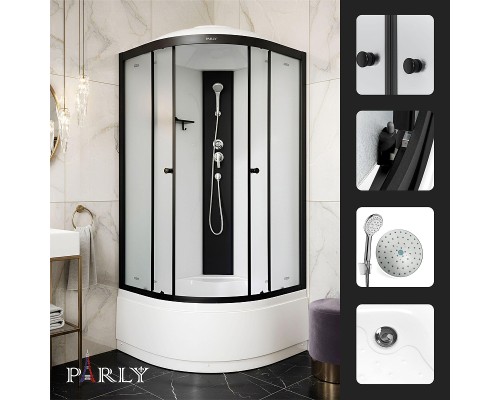 Душевая кабина Parly 80х80 BETT B821 профиль Черный стекло матовое
