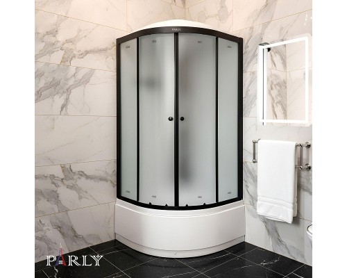 Душевая кабина Parly 80х80 BETT B821 профиль Черный стекло матовое