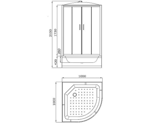 Душевая кабина Parly Classic Эконом 100x100 EC1021 без гидромассажа
