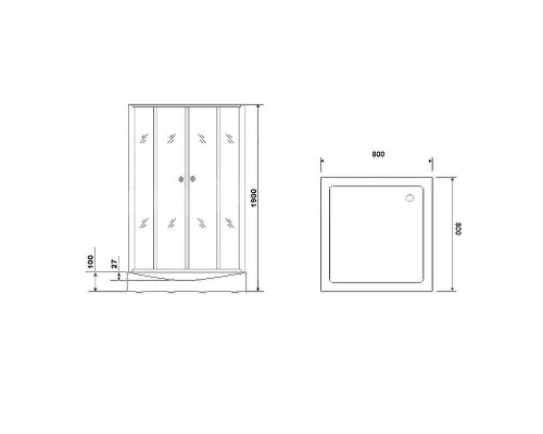 Душевая кабина Parly Frost 80x80 FQ811B без гидромассажа