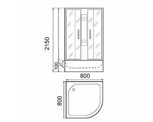 Душевая кабина Parly Frost 80x80 F811 без гидромассажа