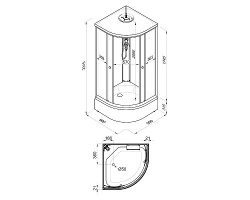 Душевая кабина Triton Грэй 90x90 Щ0000066463 без гидромассажа
