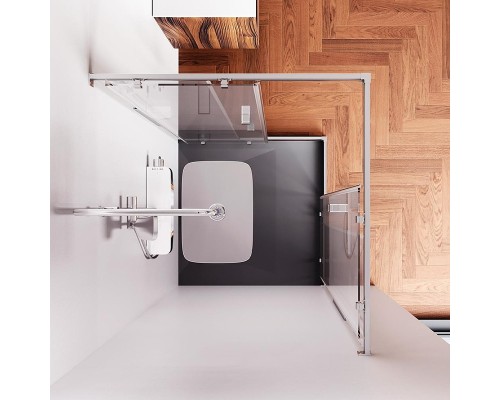 Душевой уголок AM.PM Func 90x90 W84G-403-9090-МТ профиль Хром матовый стекло прозрачное