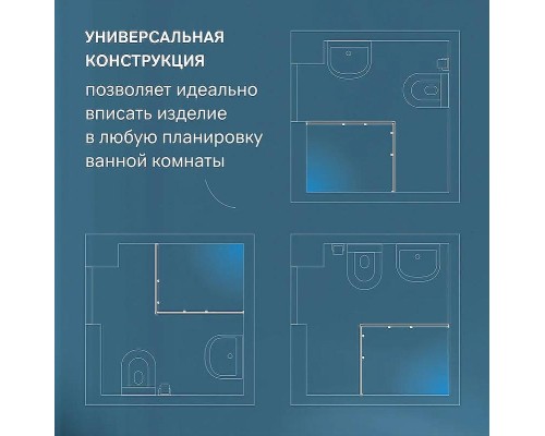 Душевой уголок AM.PM Func 120x80 W84G-403-12080-BT профиль Черный матовый стекло прозрачное