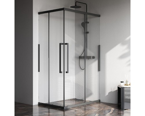 Душевой уголок AM.PM Func 120x80 W84G-403-12080-BT профиль Черный матовый стекло прозрачное