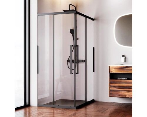 Душевой уголок AM.PM Func 120x90 W84G-403-12090-BT профиль Черный матовый стекло прозрачное