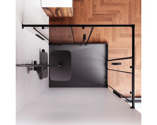 Душевой уголок AM.PM Func 120x90 W84G-403-12090-BT профиль Черный матовый стекло прозрачное