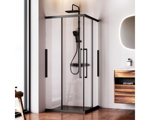 Душевой уголок AM.PM Func 90x90 W84G-403-9090-BT профиль Черный матовый стекло прозрачное