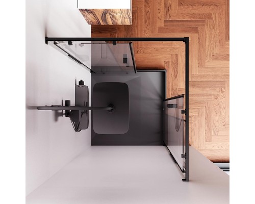 Душевой уголок AM.PM Func 90x90 W84G-403-9090-BT профиль Черный матовый стекло прозрачное