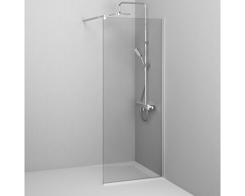 Душевая перегородка AM.PM Func 80 W84WI-80-F1-MTE профиль Хром матовый стекло прозрачное