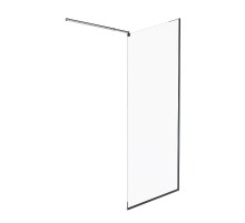 Душевая перегородка AM.PM Func 90 W84WI-90-F1-BTE профиль Черный матовый стекло прозрачное