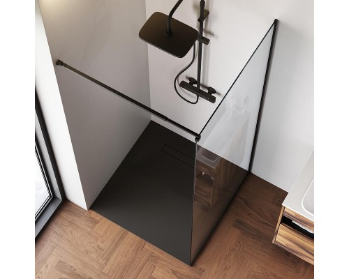 Душевая перегородка AM.PM Func 90 W84WI-90-F1-BTE профиль Черный матовый стекло прозрачное