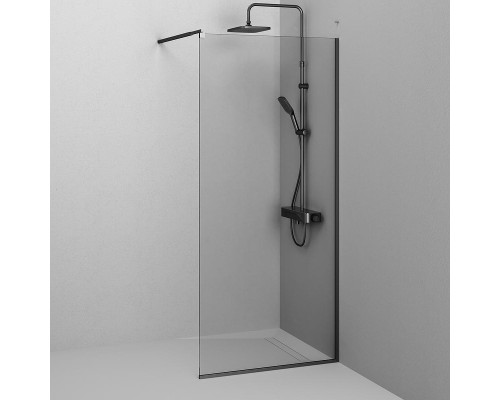 Душевая перегородка AM.PM Func 90 W84WI-90-F1-BTE профиль Черный матовый стекло прозрачное