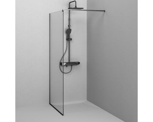 Душевая перегородка AM.PM Func 90 W84WI-90-F1-BTE профиль Черный матовый стекло прозрачное