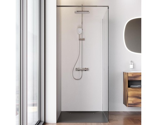 Душевая перегородка AM.PM Func 120 W84WI-120-F1-MTE профиль Хром матовый стекло прозрачное