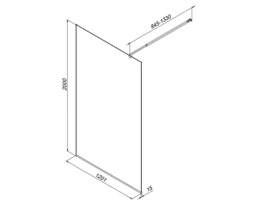 Душевая перегородка AM.PM Func 120 W84WI-120-F1-MTE профиль Хром матовый стекло прозрачное