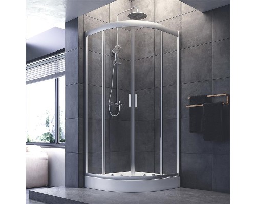 Душевой уголок AM.PM Gem 90х90 W90G-401-090WT профиль Хром матовый стекло прозрачное