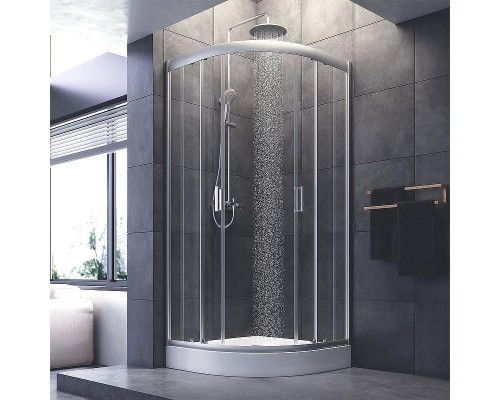 Душевой уголок AM.PM Gem 90х90 W90G-401-090WT профиль Хром матовый стекло прозрачное