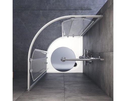 Душевой уголок AM.PM Gem 90х90 W90G-401-090WT профиль Хром матовый стекло прозрачное