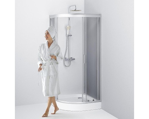 Душевой уголок AM.PM Gem 90х90 W90G-401-090WT профиль Хром матовый стекло прозрачное