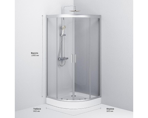 Душевой уголок AM.PM Gem 90х90 W90G-401-090WT профиль Хром матовый стекло прозрачное