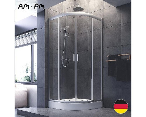 Душевой уголок AM.PM Gem 90х90 W90G-401-090WT профиль Хром матовый стекло прозрачное