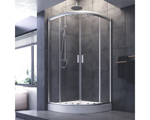 Душевой уголок AM.PM Gem 100х100 W90G-401-100WT профиль Хром матовый стекло прозрачное