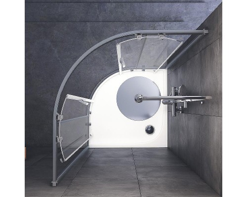 Душевой уголок AM.PM Gem 100х100 W90G-401-100WT профиль Хром матовый стекло прозрачное