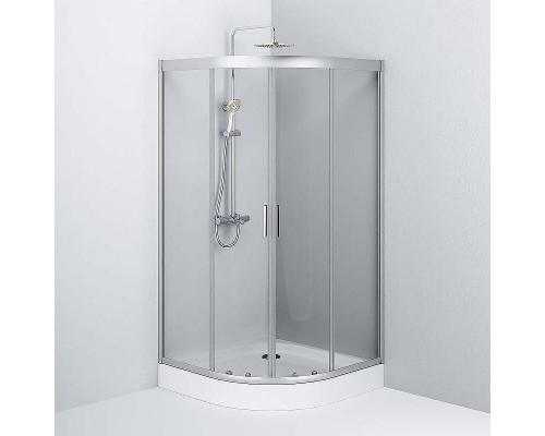 Душевой уголок AM.PM Gem 100х100 W90G-401-100WT профиль Хром матовый стекло прозрачное