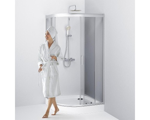 Душевой уголок AM.PM Gem 100х100 W90G-401-100WT профиль Хром матовый стекло прозрачное