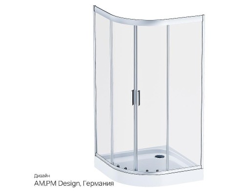 Душевой уголок AM.PM Gem 100х100 W90G-401-100WT профиль Хром матовый стекло прозрачное