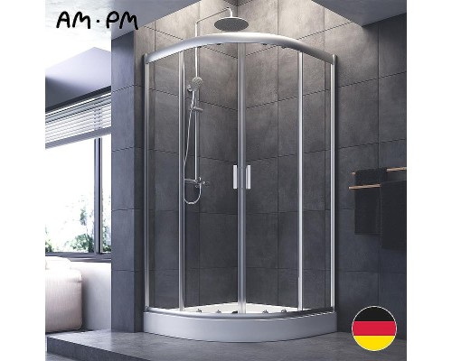 Душевой уголок AM.PM Gem 100х100 W90G-401-100WT профиль Хром матовый стекло прозрачное