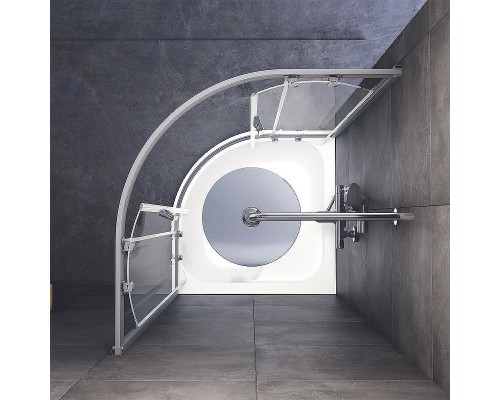 Душевой уголок AM.PM Gem 90х90 W90G-401A090WT профиль Хром матовый стекло прозрачное