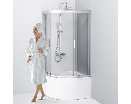 Душевой уголок AM.PM Gem 90х90 W90G-401A090WT профиль Хром матовый стекло прозрачное