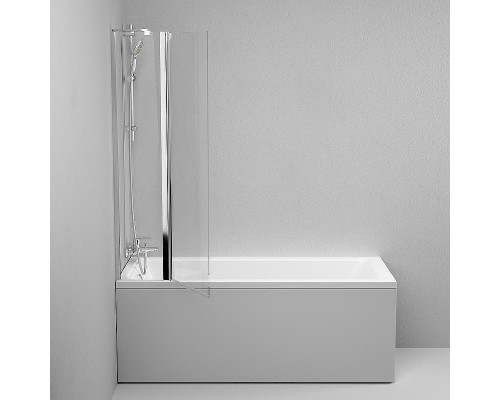 Шторка на ванну AM.PM Gem 80 W90BS-D3W5-140CT профиль Хром матовый стекло прозрачное