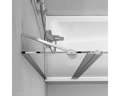 Шторка на ванну AM.PM Gem 80 W90BS-D3W5-140CT профиль Хром матовый стекло прозрачное